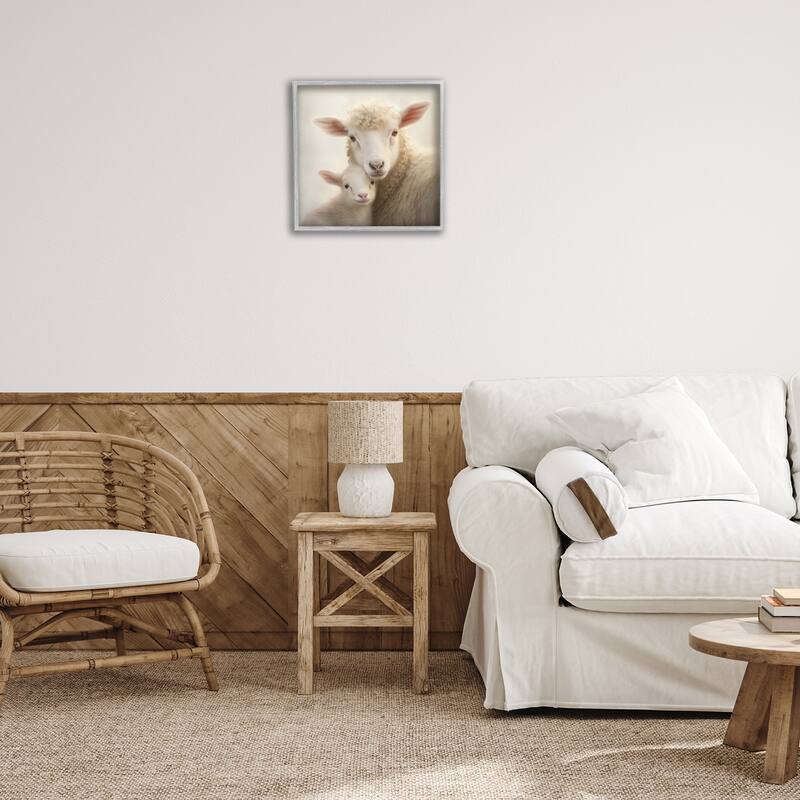 Stupell Lamb & Sheep Cuddles Framed Giclee Art Design By Heidi Kuntz