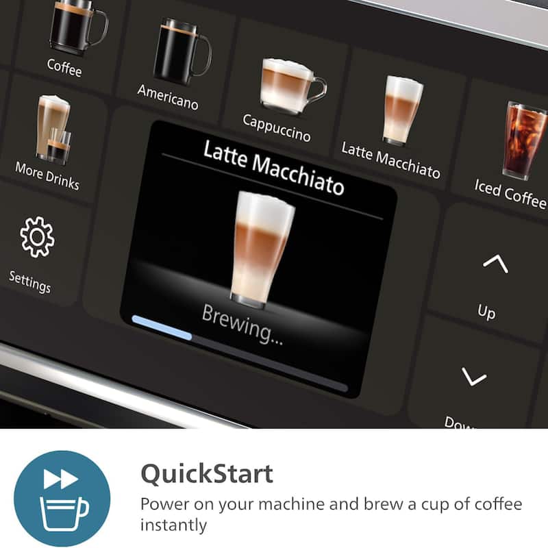 Philips 4400 Fully Automatic Espresso Machine with LatteGo Milk Frother, Black and Chrome
