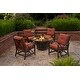 preview thumbnail 6 of 4, Aluminum Outdoor Deep Seating Rocking Club Chairs in Antique Copper Finish with Thick Red Polyester Cushions (set of 2)