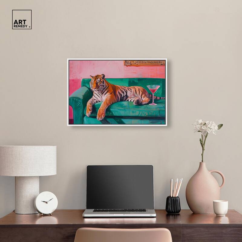Lounging Tiger Canvas by Art Remedy