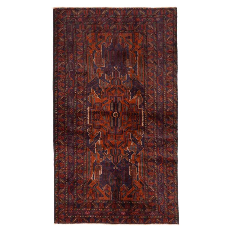 ECARPETGALLERY Hand-knotted Teimani Rust Wool Rug - 3'8 x 6'7