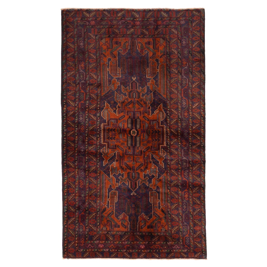 ECARPETGALLERY Hand-knotted Teimani Rust Wool Rug - 3'8 x 6'7