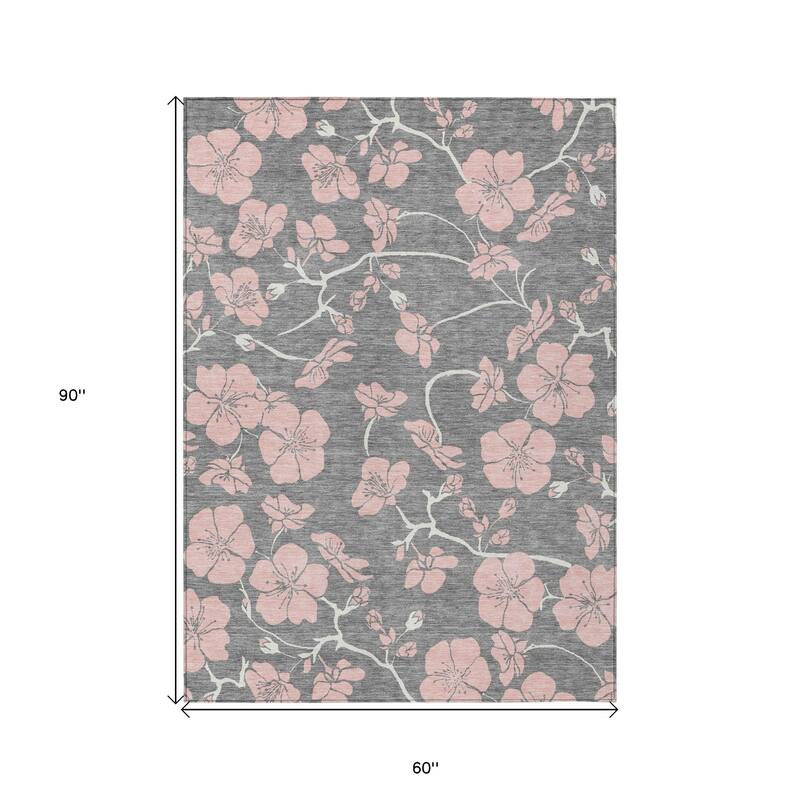 HomeRoots Floral Transitional Rectangle Outdoor Rug