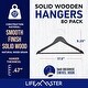 preview thumbnail 27 of 27, Wooden Clothes Hangers – with 360 Degree Swivel Hook and Non-Slip Shoulder Notch, Holds Up to 10 lbs