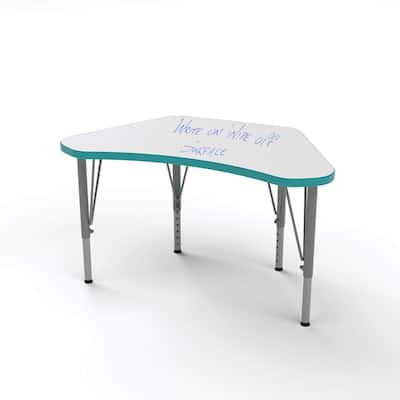 Tot Mate Versa Kids Desk Wing Shape Large Laminate Surface 35" x 19.5" Classroom Table, Write-On/Wipe-Off Dry Erase Top