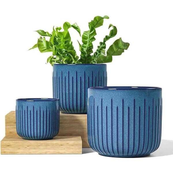 Ceramic Planters, Set of 3 Plant Pots for Indoor Plants, Large