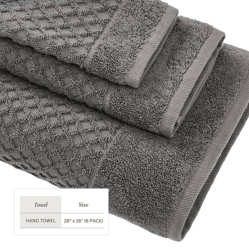Linery & Co. Cotton Diamond Waffle Texture Bath Towels