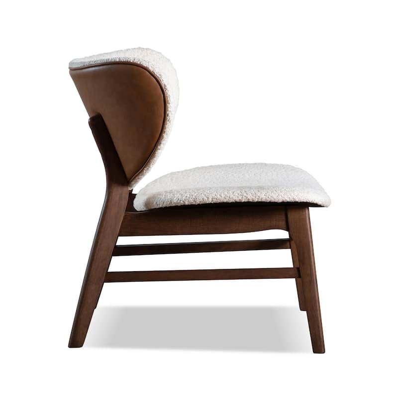 Furniture of America Shaw Mid-century Boucle Wingback Accent Chair