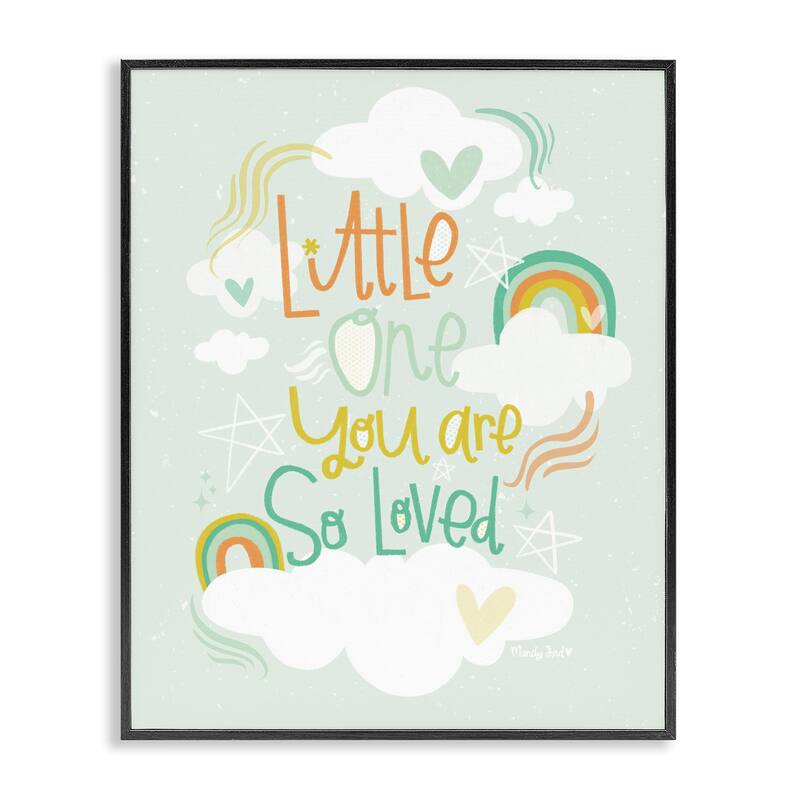 Stupell Little One You Are Loved Framed Giclee Art Design By Mandy Ford Art + Illustration - 16 x 20 - Black