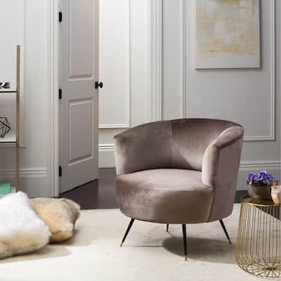 SAFAVIEH Mid-Century Modern Retro Arlette Velvet Hazelwood Club Chair - 32" x 33" x 31.5"