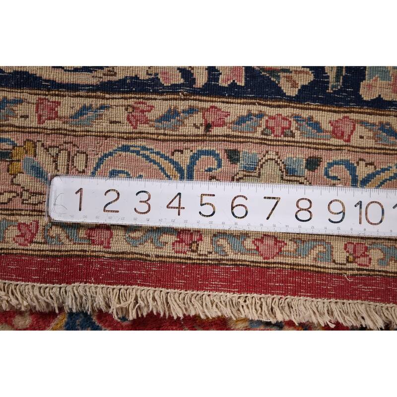 Vegetable Dye Kerman Large Vintage Persian Rug Handmade Wool Carpet - 9'9" x 13'9"