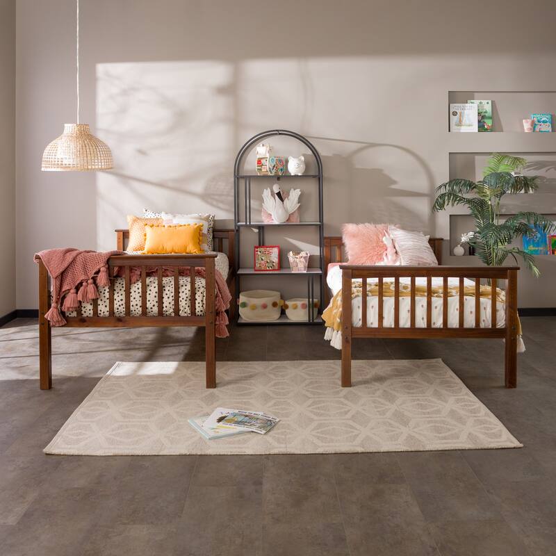Walker Edison Como Solid Wood Mission Twin Convertible Bunk Bed