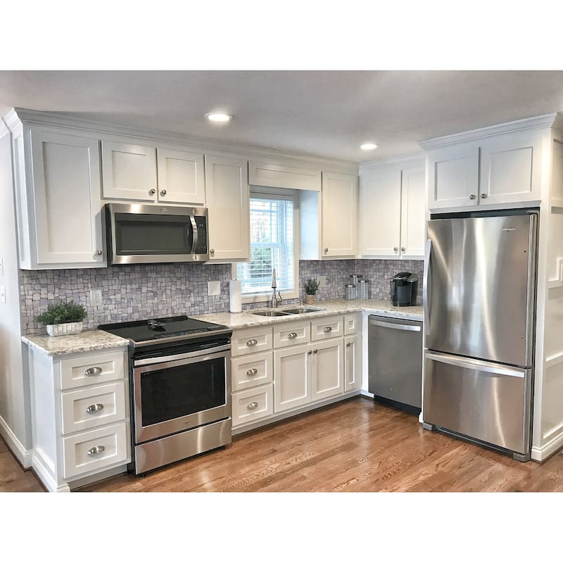 Block Mosaic 11 in. x 11 in. Marble Mesh-Mounted Mosaic Wall and Floor Tile