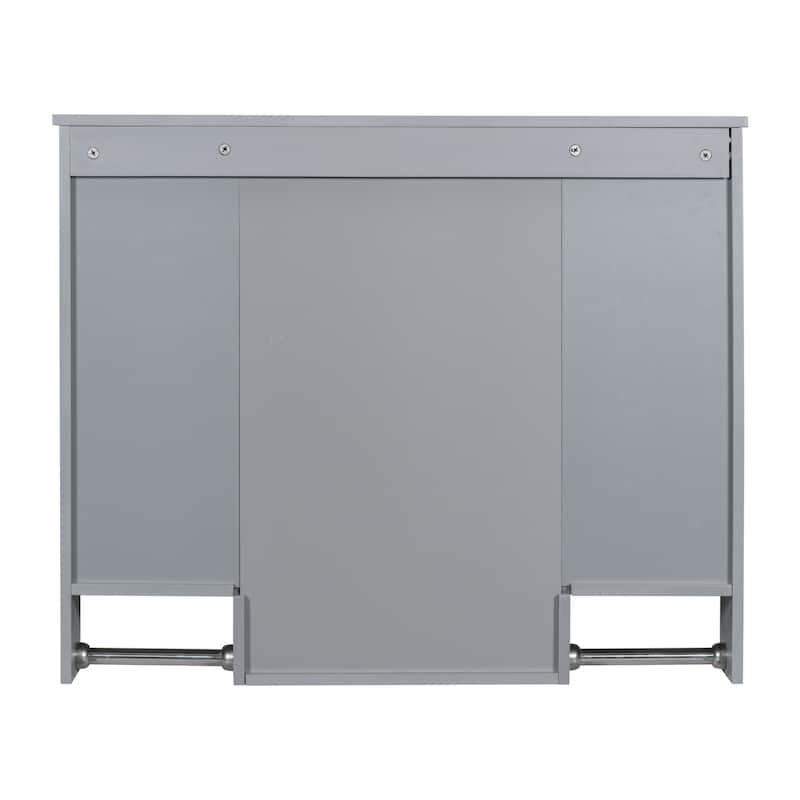 Roomfitters 35'' x 28'' Modern Wall Mounted Bathroom Storage Cabinet with Mirror, Bathroom Wall Cabinet with Medicine Storage