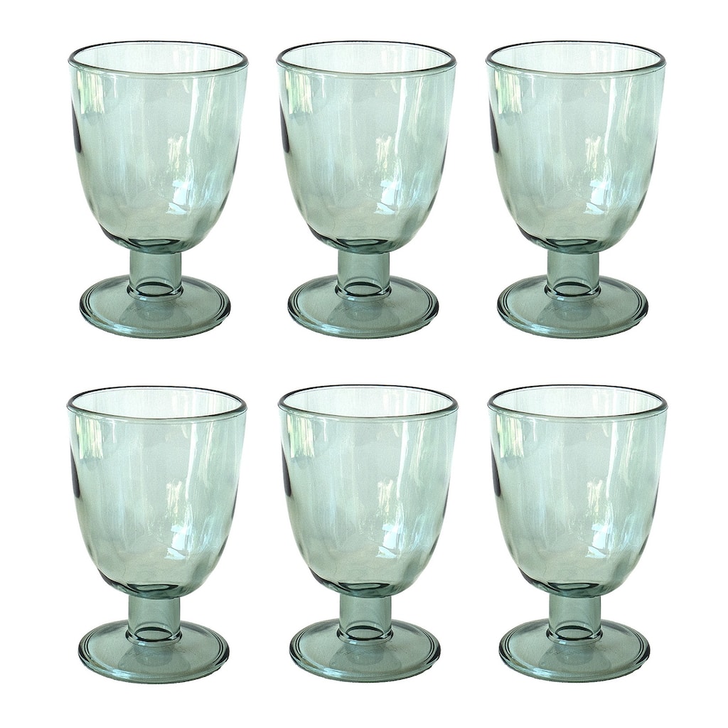 Abode Homewares by TarHong Rustic Goblet, Light Gray, 14 oz, Set of 6