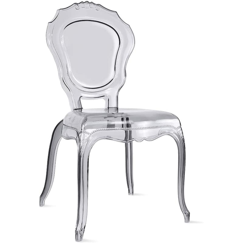 Designer Stacking Transparent Molded Plastic Dining Chairs With Arms Backs Crystal For Kitchen Desk Bedroom Outdoor Patio Indoor