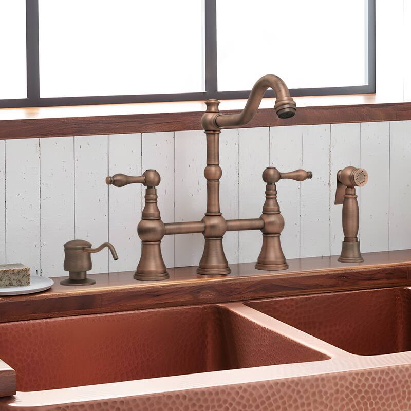 Built in Copper Soap Dispenser Refill from Top with 17 OZ Bottle - 3 Years Warranty