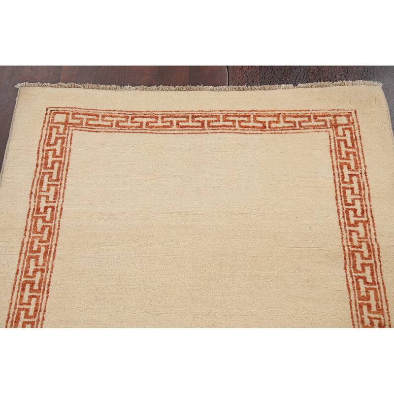 Geometric Bordered Oriental Gabbeh Kashkoli Wool Area Rug Hand-knotted - 3'1" x 5'1"