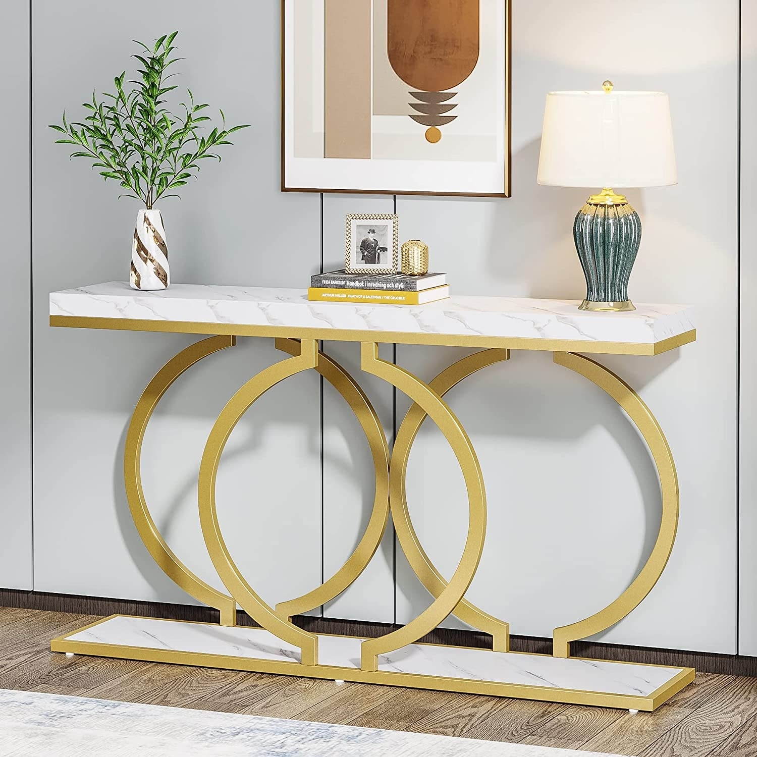 Gold accent cheap console table