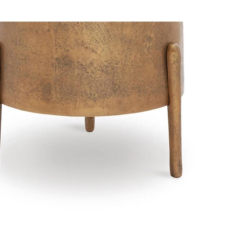 Spi Home Brass Finish Cast Aluminum 3 Legged Rounded Side Table 14 - 14 X 14 X 14 inches