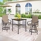 preview thumbnail 25 of 26, MAISON ARTS 3/5-Piece Patio Bar Stool Set of Metal Coffee Table & Textilene Swivel High Bar Stools