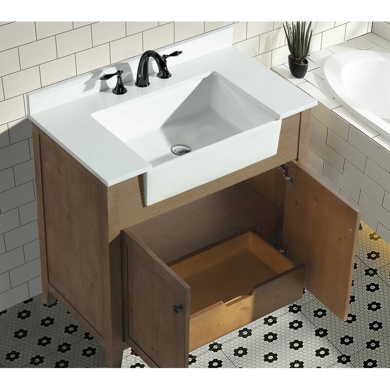 Ari Bath, Sally 36" Bathroom Vanity, Weathered Fir Finish