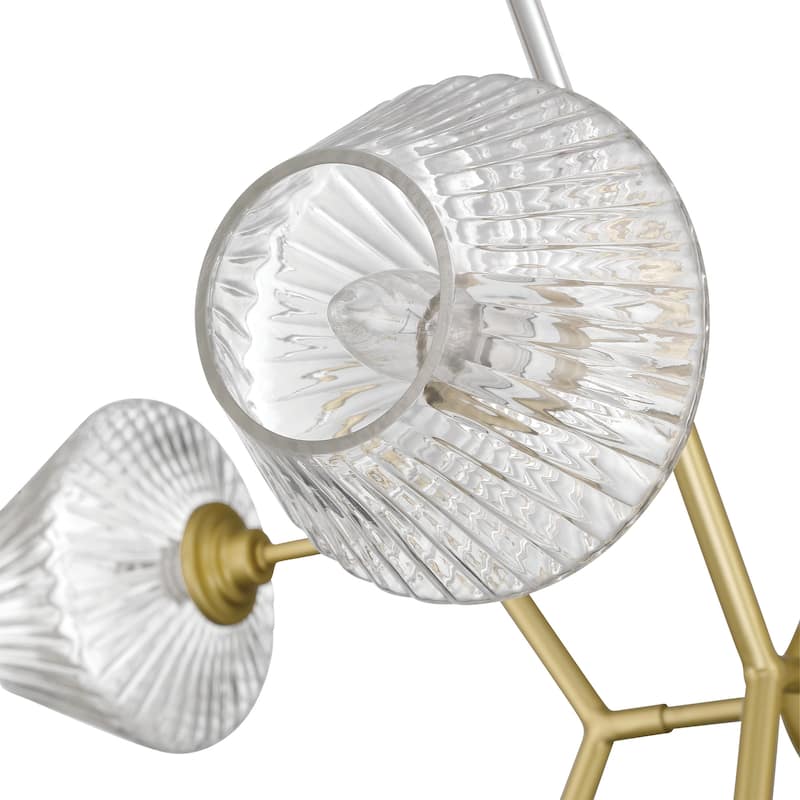 Modern 8-light Sputnik Gold Chandelier with Art Glass - 30.5