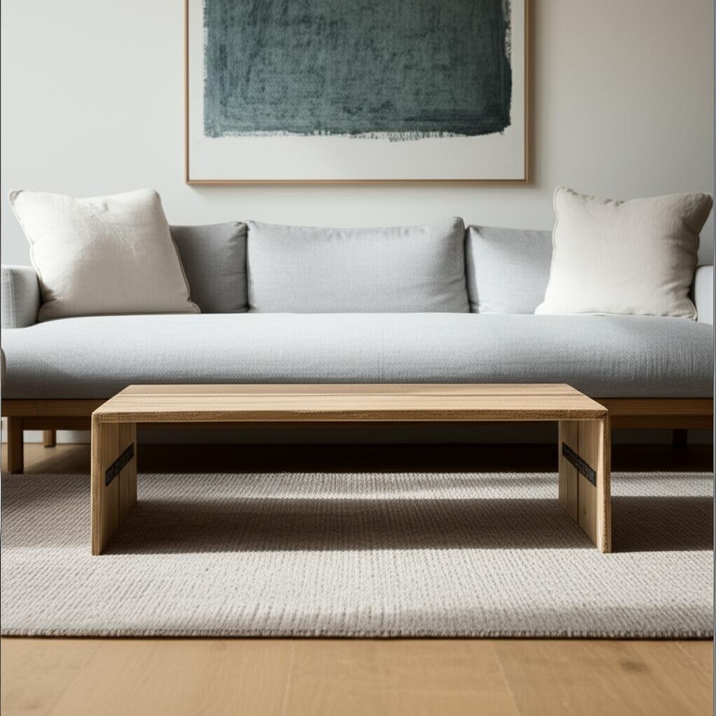 HomeRoots 48" Brown Solid Wood Coffee Table - 48.00 in. x 16.00 in. x 30.50 in.