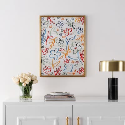 SAFAVIEH Hayrani Flower Parade 18 x 24-inch Framed Wall Art