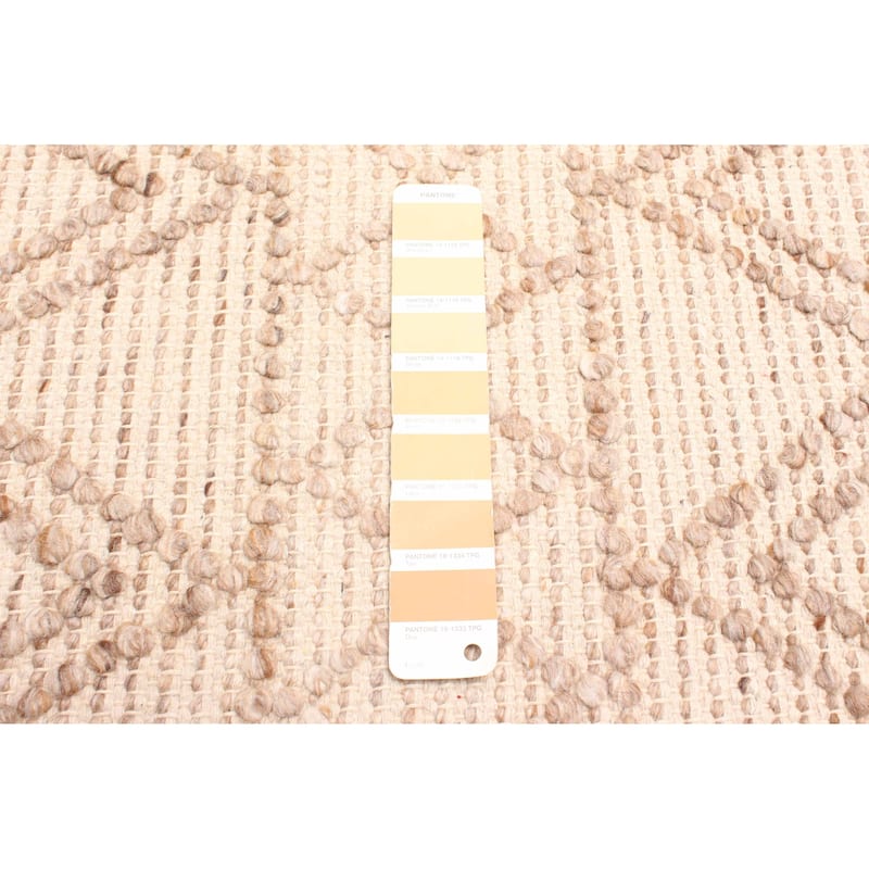 ECARPETGALLERY Braid weave Sienna Beige Wool Rug - 5'1 x 7'1