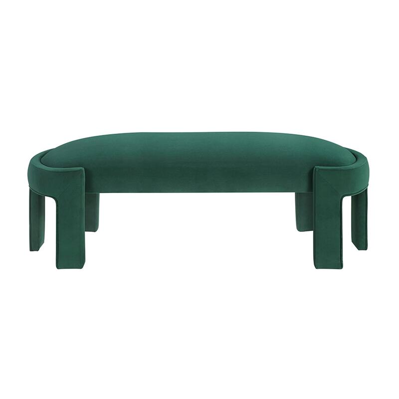 Revere 54" Velvet Upholstered Bench - High-Density Foam Cushioned Seat