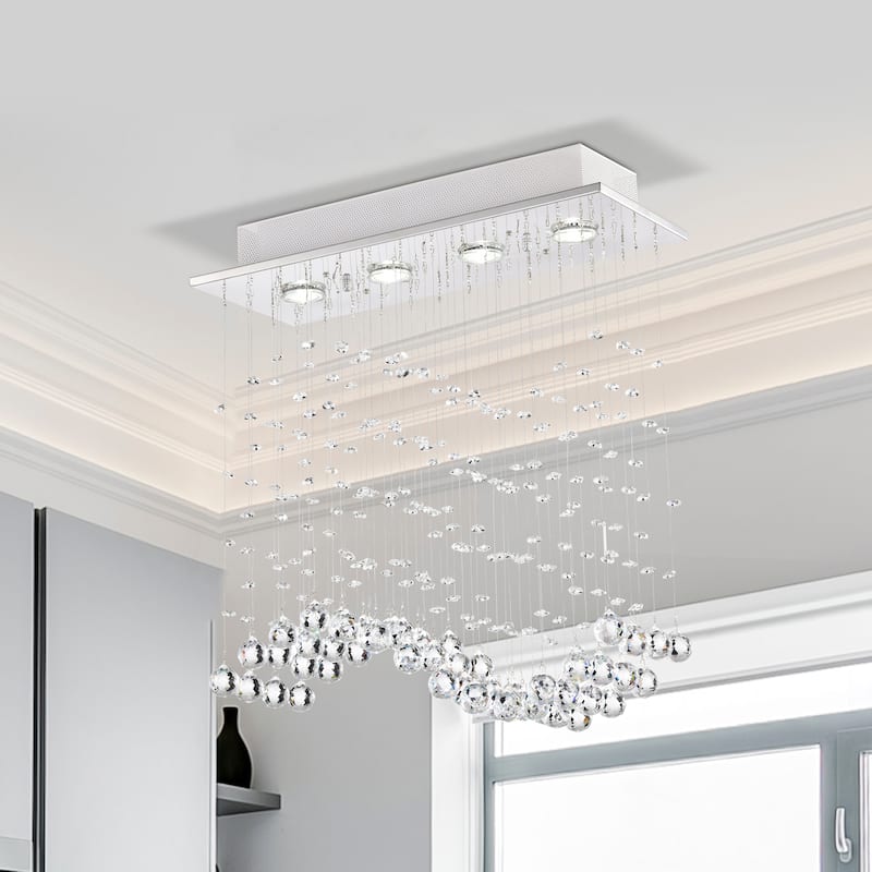 Panarea Rain Drop 4-Light Flush Mount for Kitchen, Living/Dining Room, Office