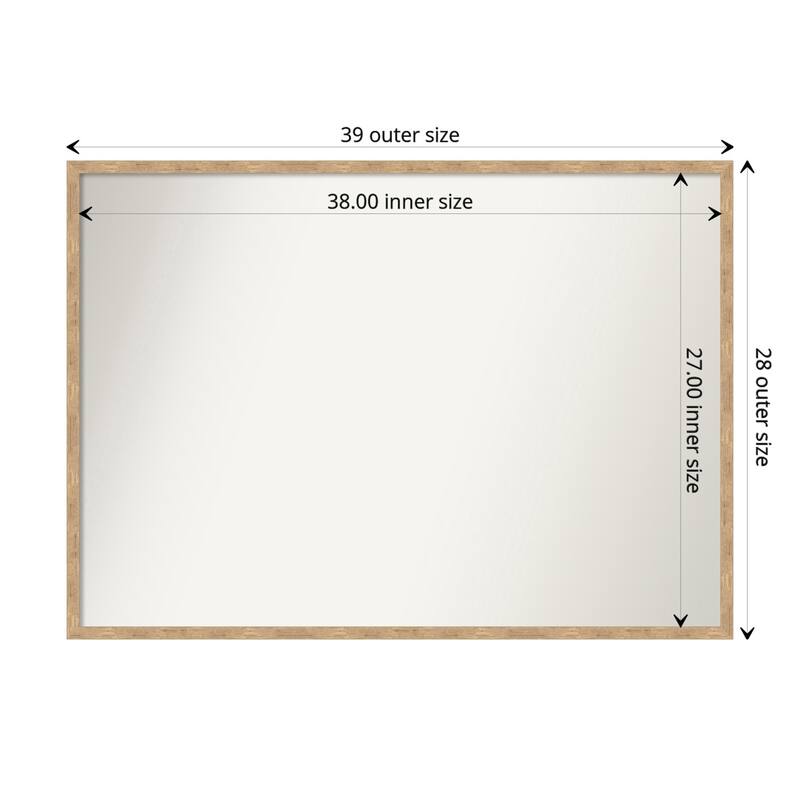 Imprint Non-Beveled Wood Framed Bathroom Vanity Wall Mirror - Imprint Light Bronze - Glass Size 38x27