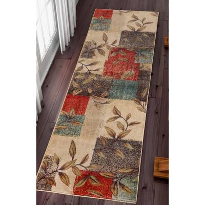 Modern Farmhouse Patchwork Color Block Runner or Area Rug by Superior
