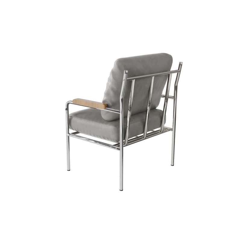 Momei 33.6"H Mid-Century Modern Armchair Stainless Steel Frame Accent Chair - 21.2"L x 24.2"W x 33.6"H