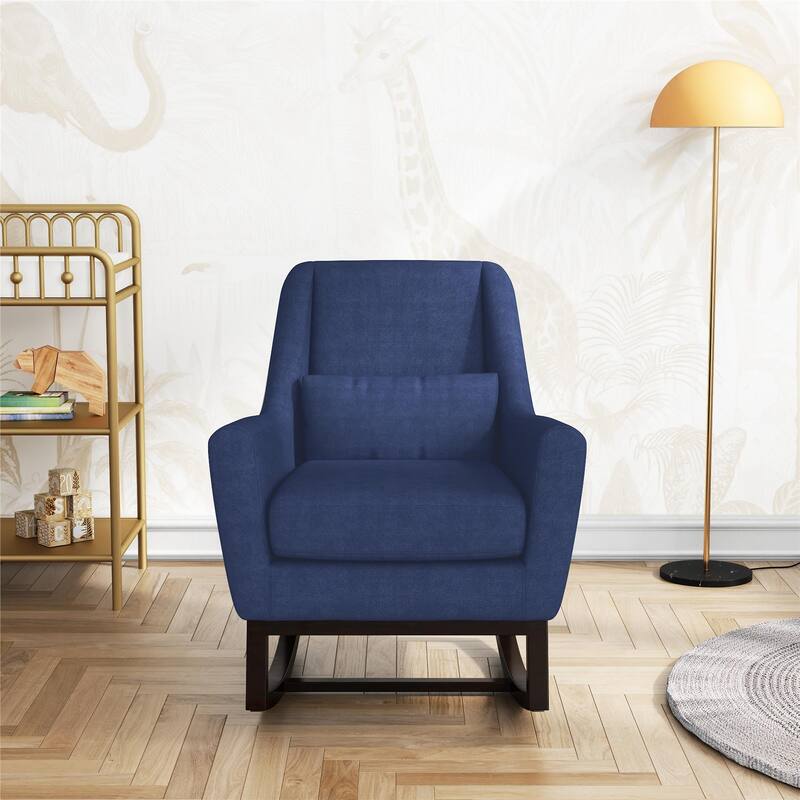 Little Seeds Sophie Mid-Century Rocker with Lumbar Pillow