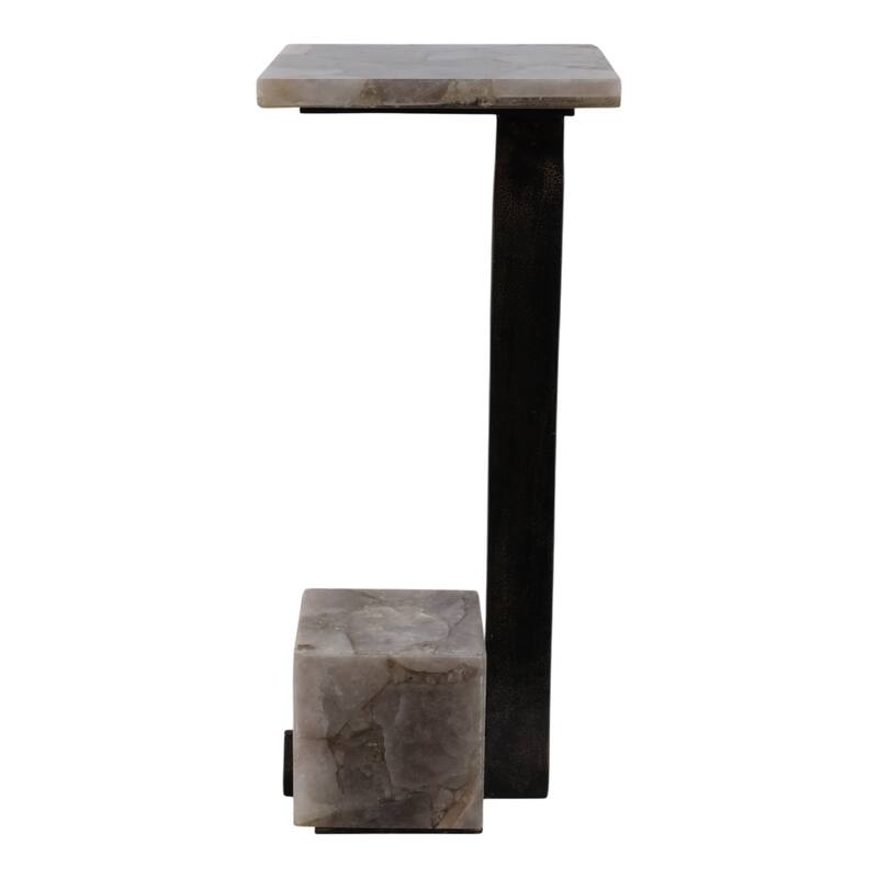 Metal Accent Table Modern Geometric Base Sleek Contemporary Design