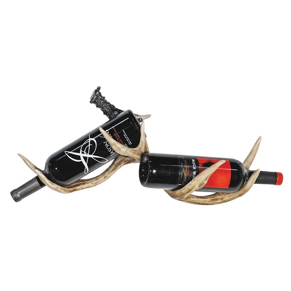 Antler Wine Rack - Wall Mounted Two Bottle Holder - 9.75 ...