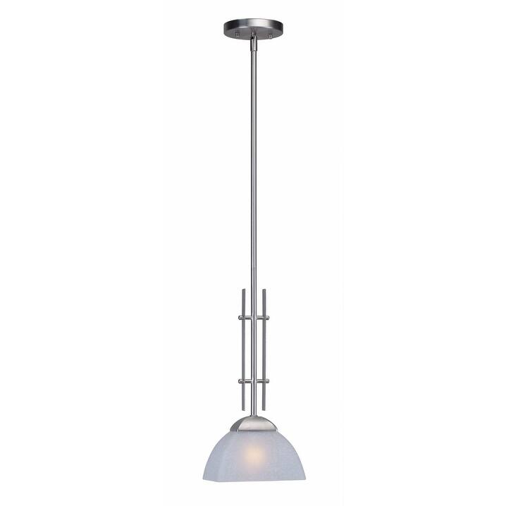 Forte Lighting 8" Wide 1 Light Mini Pendant with White Linen Glass
