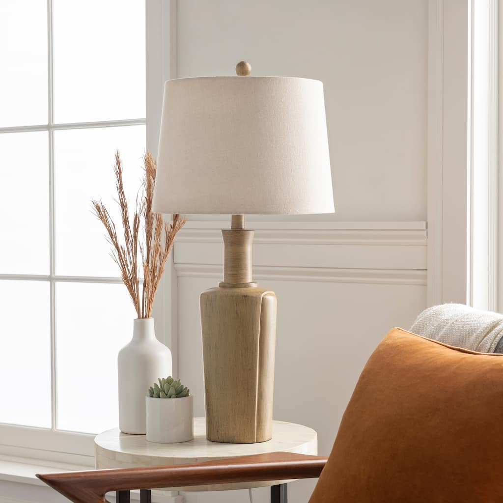 Lurleane Classic Tan Urn Table Lamp - 29.5"H x 14"W x 14"D