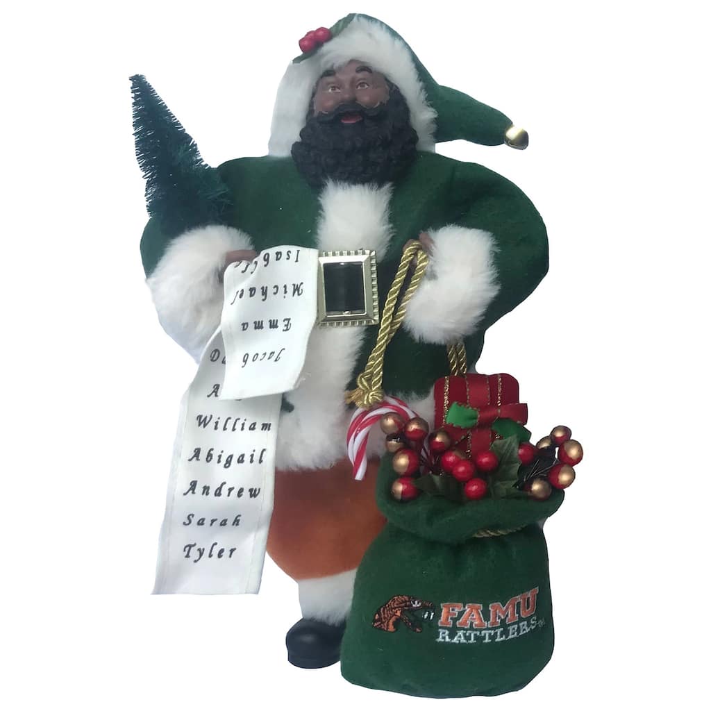 12 inch Florida A&M university Rattler Santa - green