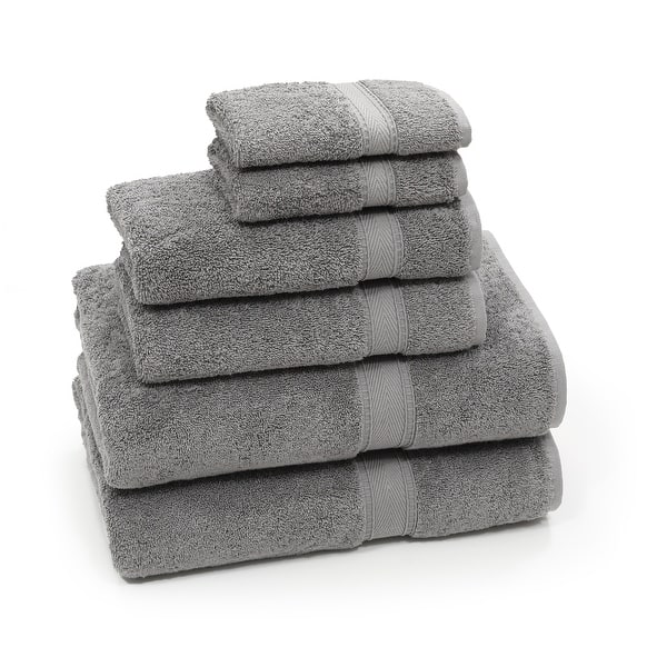 Authentic Hotel and Spa Turkish Cotton 6-piece Towel Set - DARK GREY