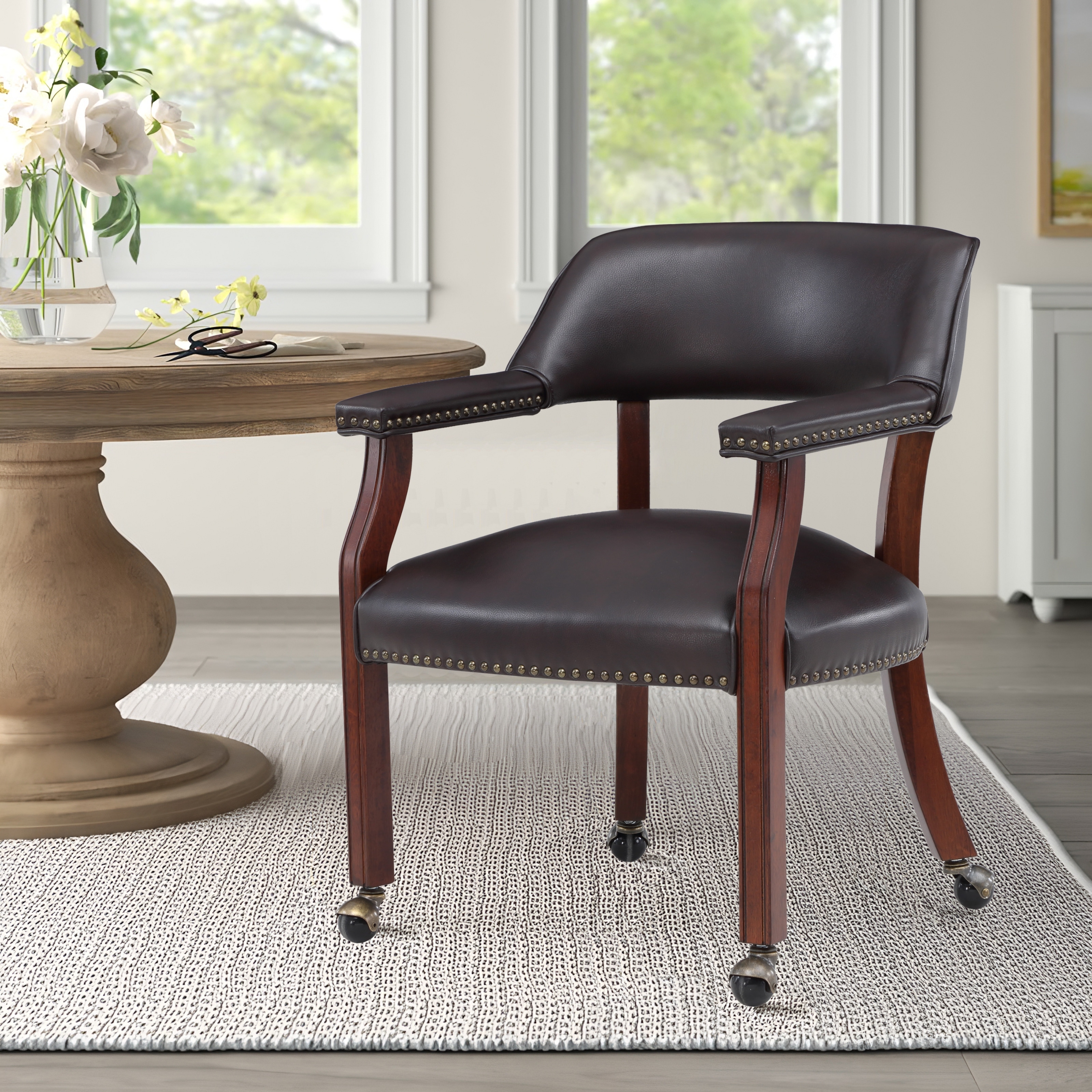 Dining chair best sale with hand rest