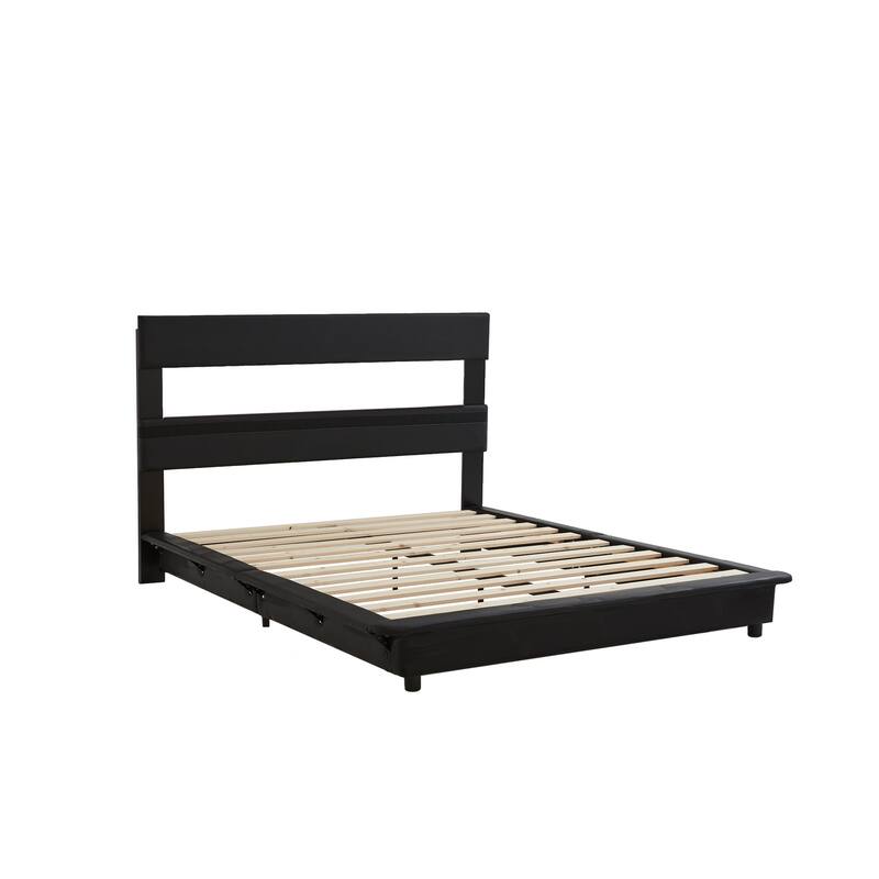 Floating Bed Frame Low Profile Bed Upholstered Platform Bed