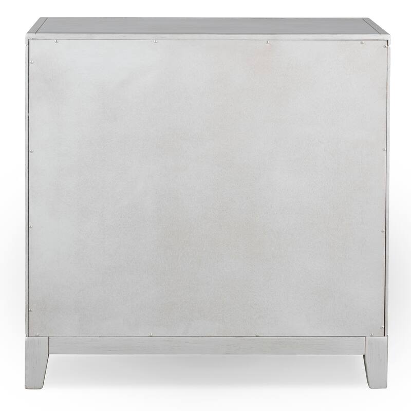 Mirrored Diamond Filigree X Base Adjustable Shelf Entryway Table
