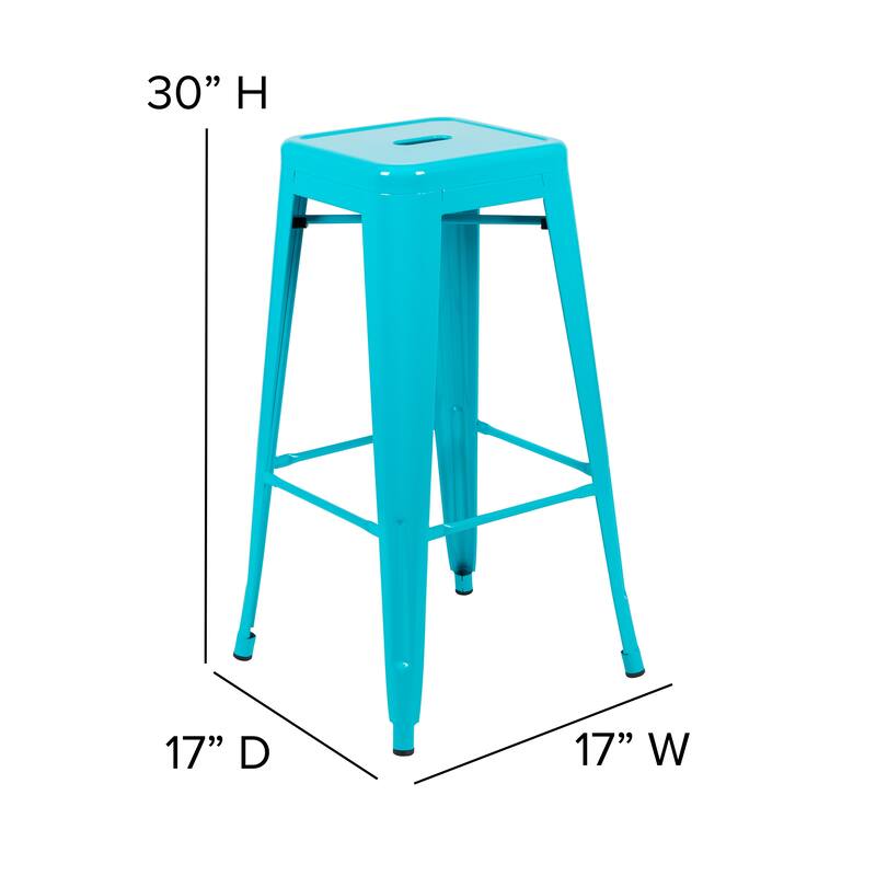 Metal 30-inch High Indoor Stackable Bar Stool (Set of 4)