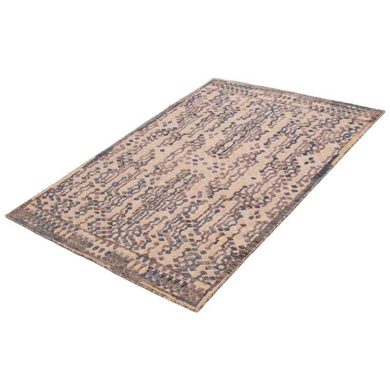 ECARPETGALLERY Hand-knotted Tangier Grey Wool Rug - 5'2 x 7'9