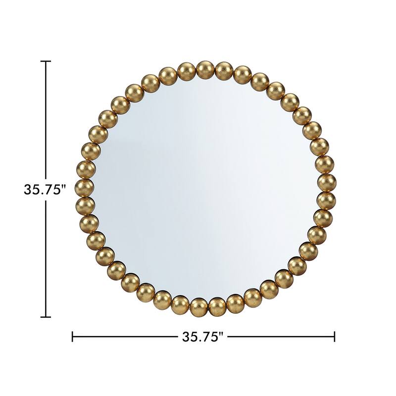 Azalea Park Metal Beaded 36" Round Wall Mirror