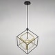 preview thumbnail 9 of 9, Anson 1L Integrated LED Geometric Matte Black and Gold Contemporary Pendant Light - 23.5-in W x 26-in H x 20.25-in D