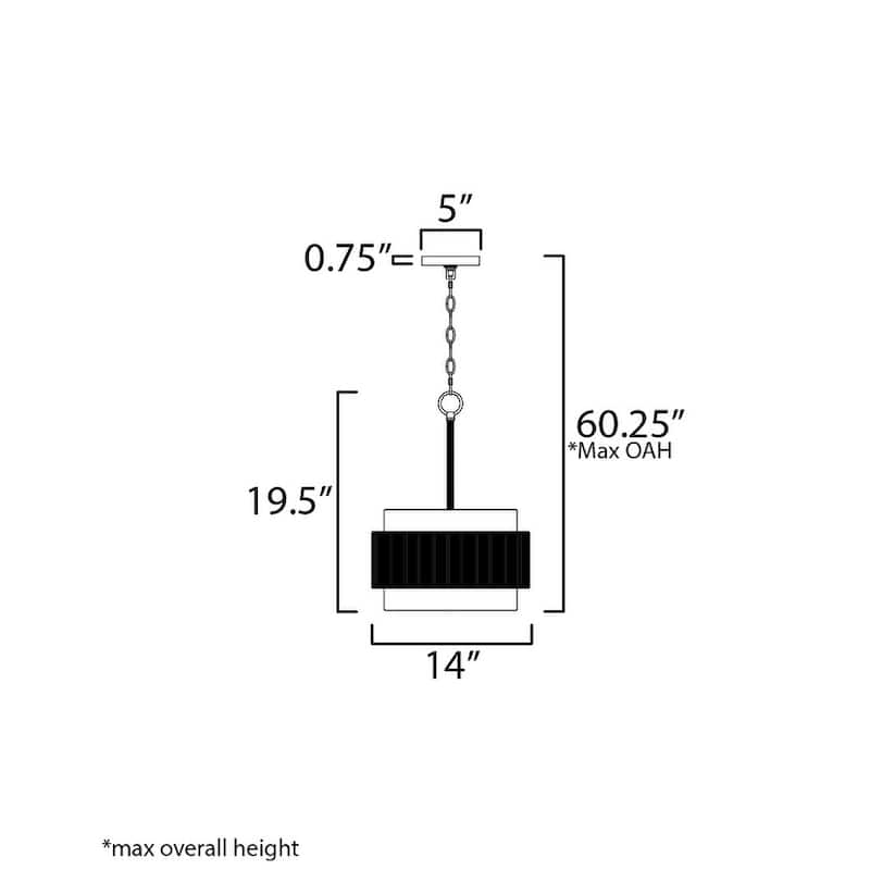 Maxim 12811OF Seacliff 14" 1 Light Wide Pendant